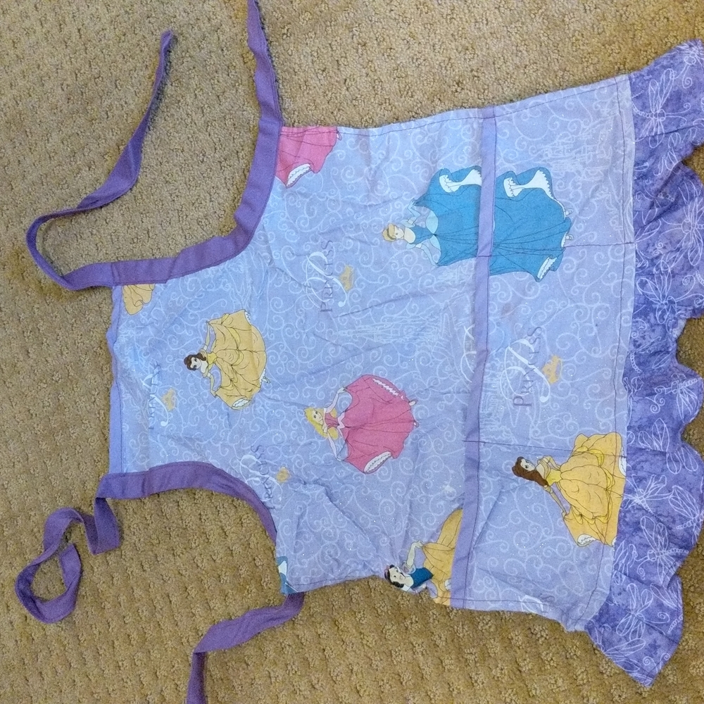 Disney princess purple sparkle handmade apron